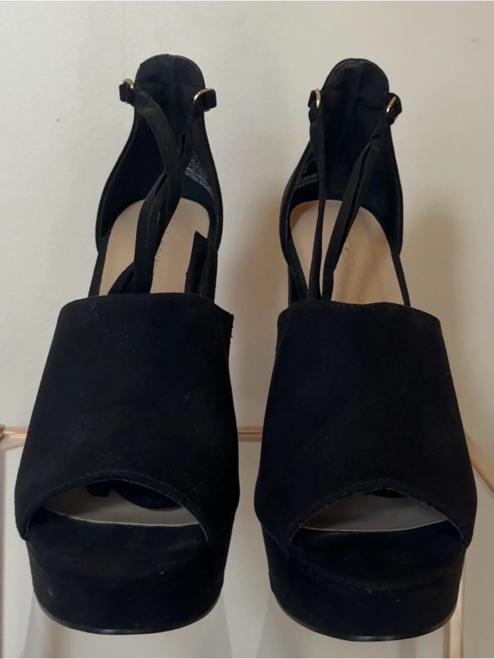 Black Suede Platform Heels